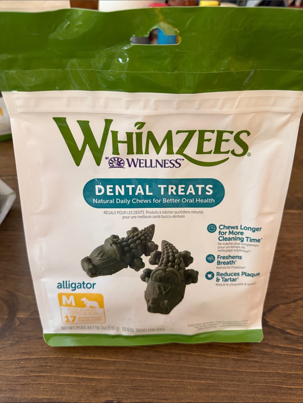 Whimzees Wellness Dental Treats - Alligator - Green